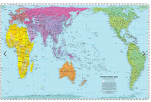 Load image into Gallery viewer, New map for 2020! - Pacific-centered Peters Equal Area Desktop 11x17" Map