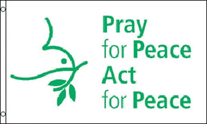 Flag - Pray For Peace, Act For Peace, Dove